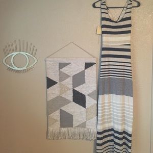 Color Block Cross-Cross Maxi Dress